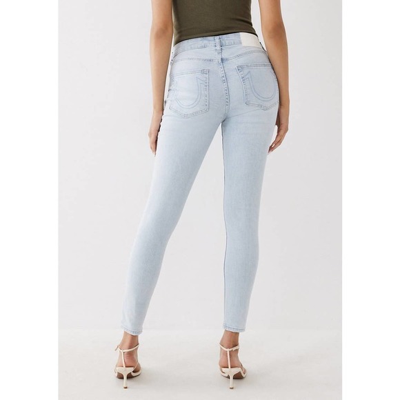 NWT TRUE RELIGION Jennie Curvy High Rise Skinny Light Blue Wash Jeans Size 24 - Picture 2 of 10